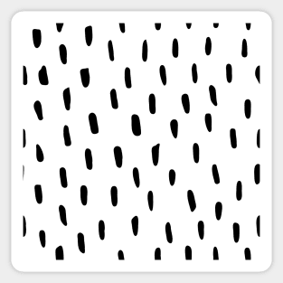 Minimal Black and White Dots Ink Strokes Scandinavian Chic Pattern Sticker